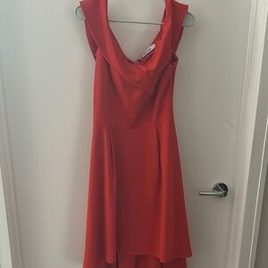 Elegant Scarlet High-Low Dress
